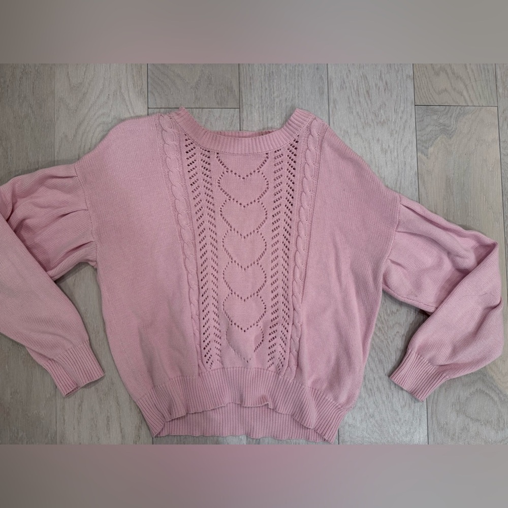 27 Miles Malibu Bubblegum Pink Heart Sweater